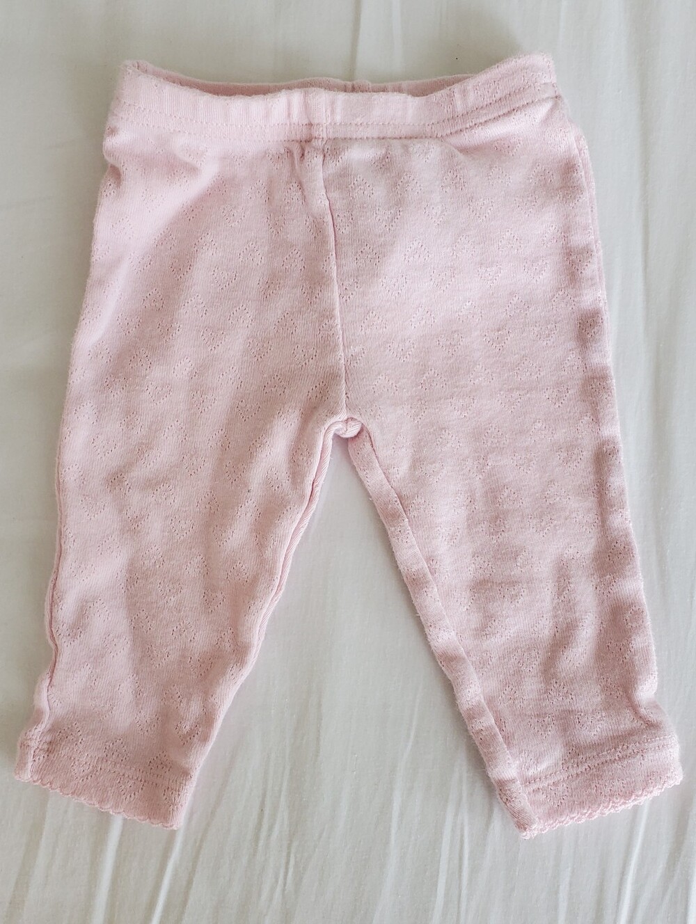 Carter's Light Pink Knit Baby Pants with Scalloped Trim